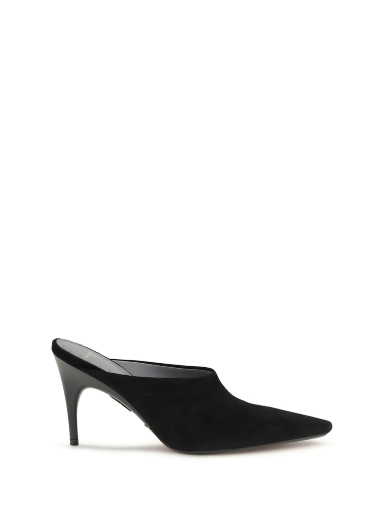mule pumps duchesse suede black/gold by Selfnex