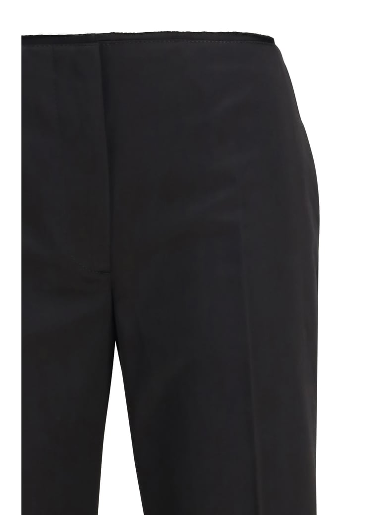 pants kick flare raw-edge black by Selfnex