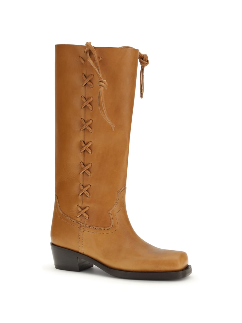 boots roxanne tan calf leather by Selfnex