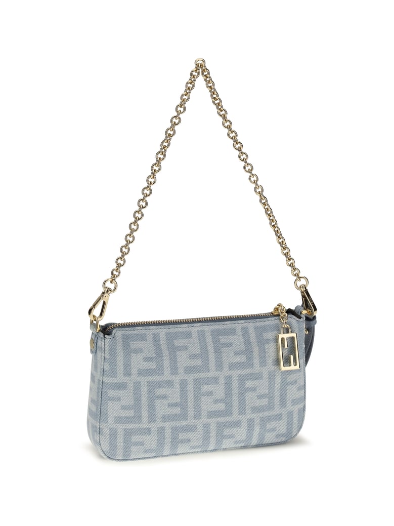 denim baguette clutch by Selfnex