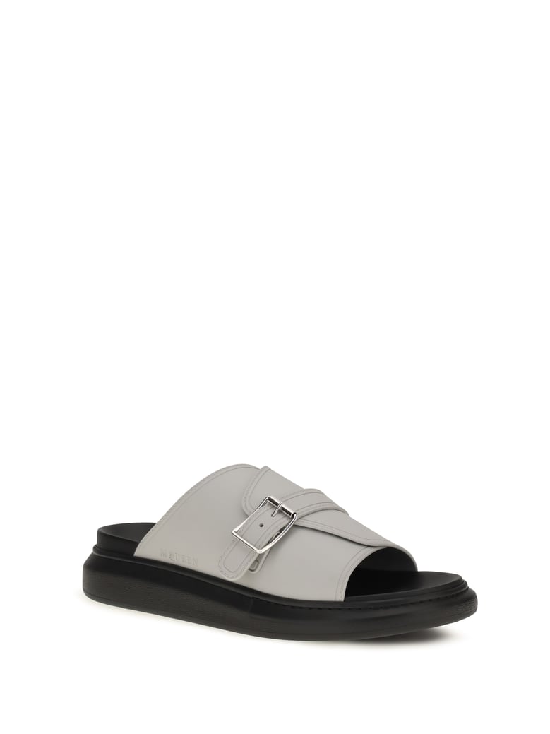 buckle slide sandals ash grey by Selfnex