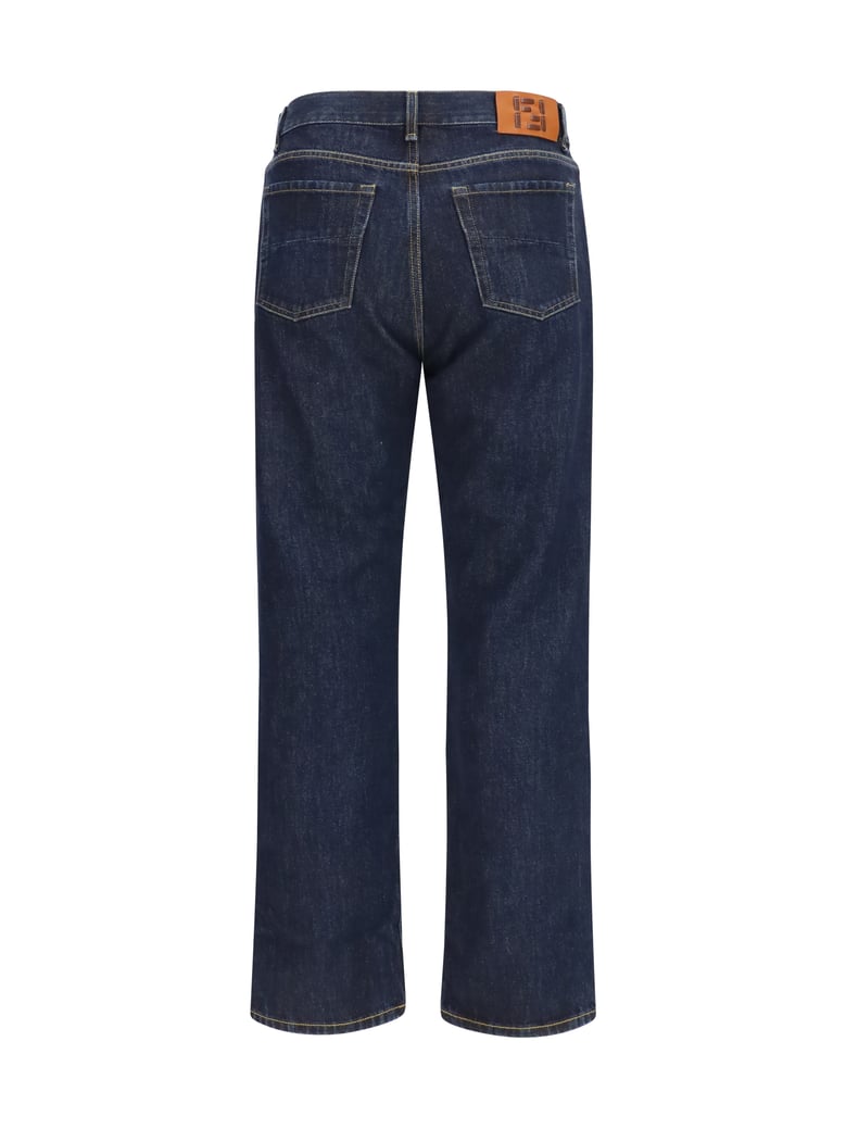 straight-leg jeans dark blue denim by Selfnex