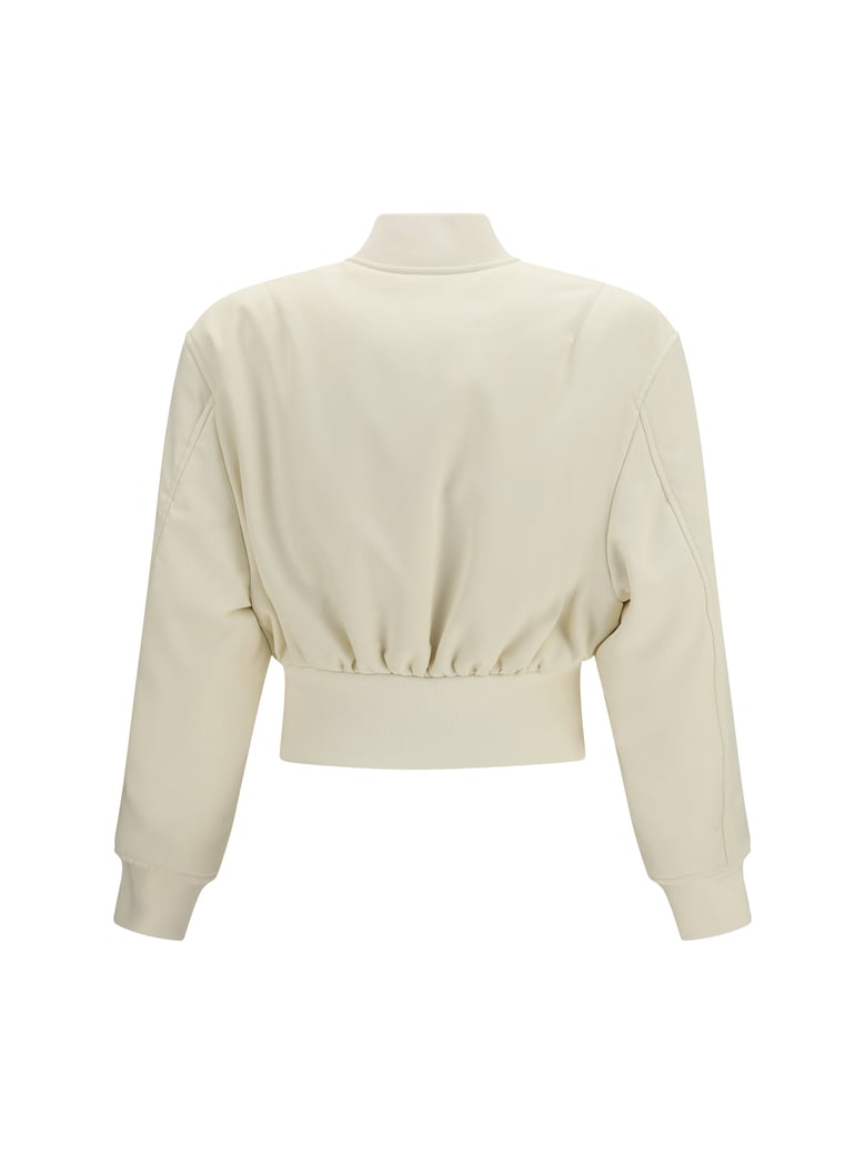 cropped bomber jacket ivory by Selfnex