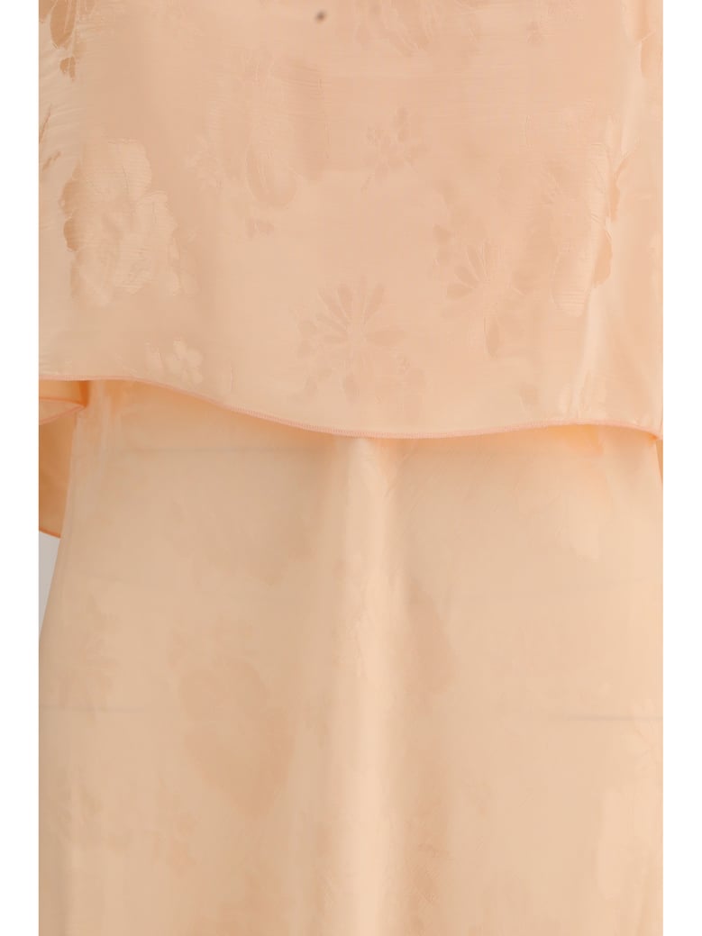long dress bouquet jacquard white by Selfnex