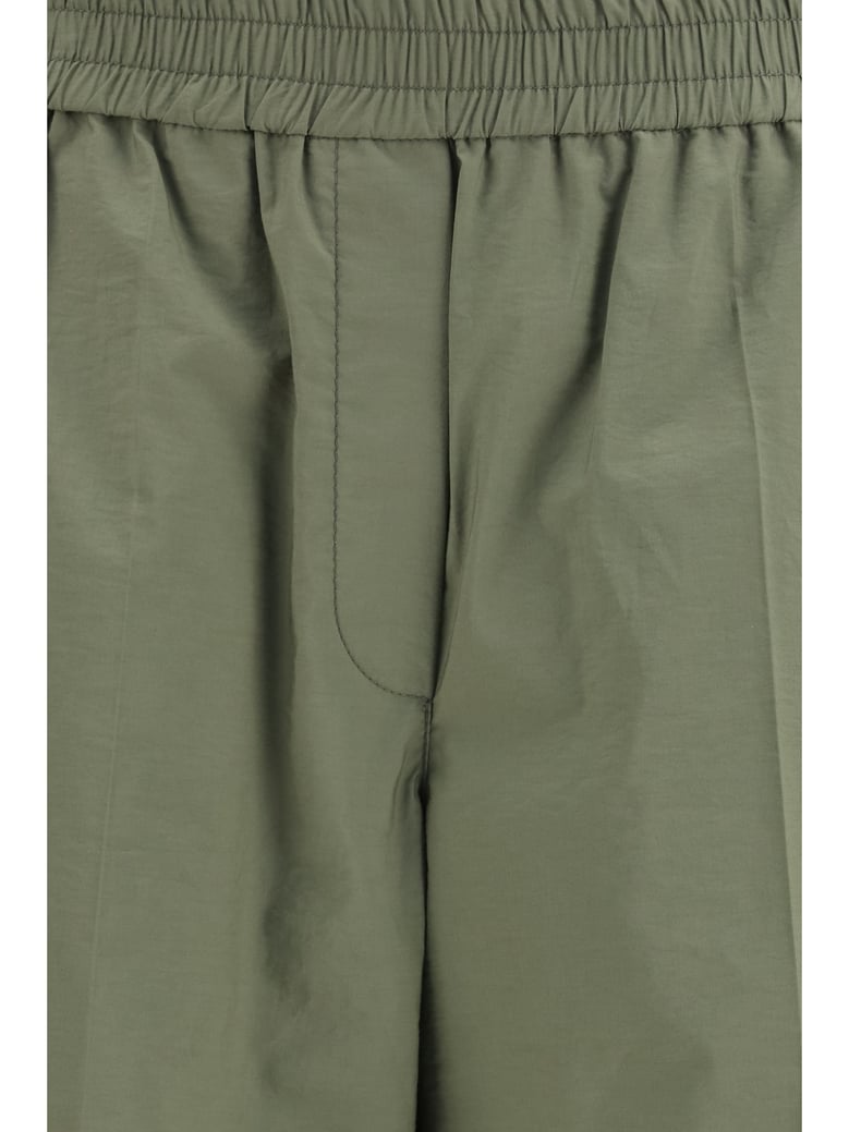 cotton pants with elastic waist, eucalyptus by Selfnex