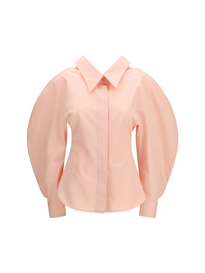 shirt cut-out cotton poplin silk pink by Selfnex