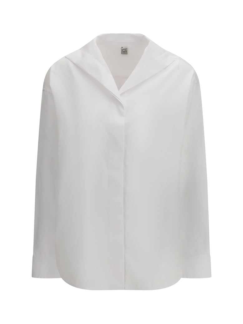 high-collar shirt white by Selfnex
