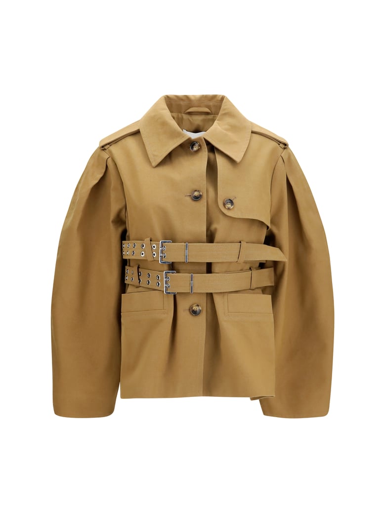 canvas jacket with double belt by Selfnex