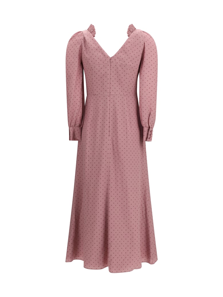 midi dress polka dot mauve by Selfnex