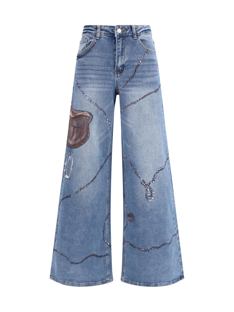 jeans palazzo long denim blue by Selfnex