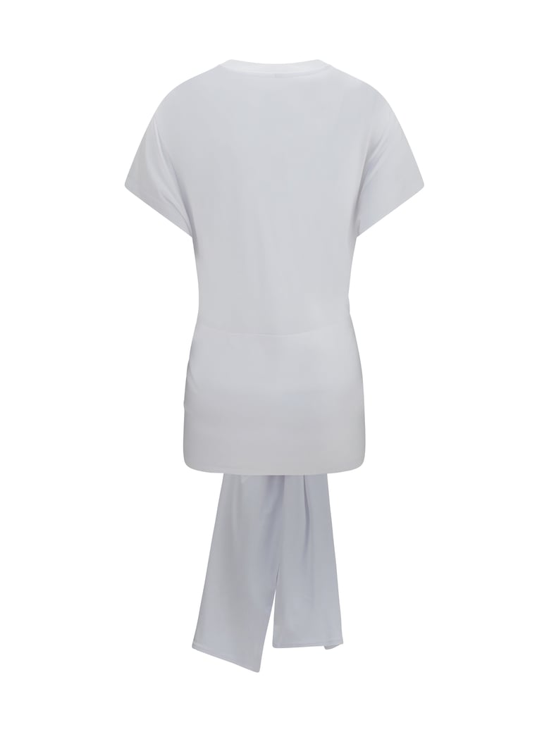t-shirt draped-waist jersey white by Selfnex