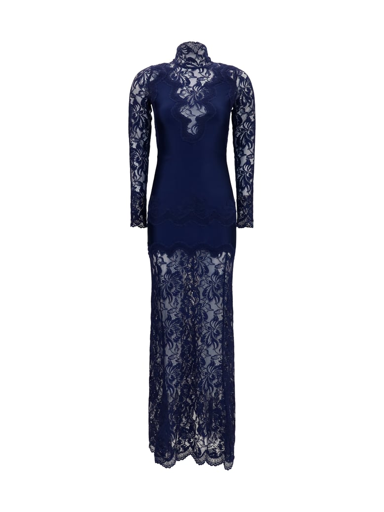dress deep navy lace and jersey by Selfnex