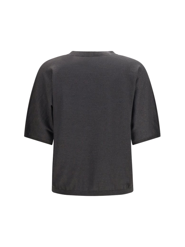 short-sleeve cashmere and silk sweater by Selfnex