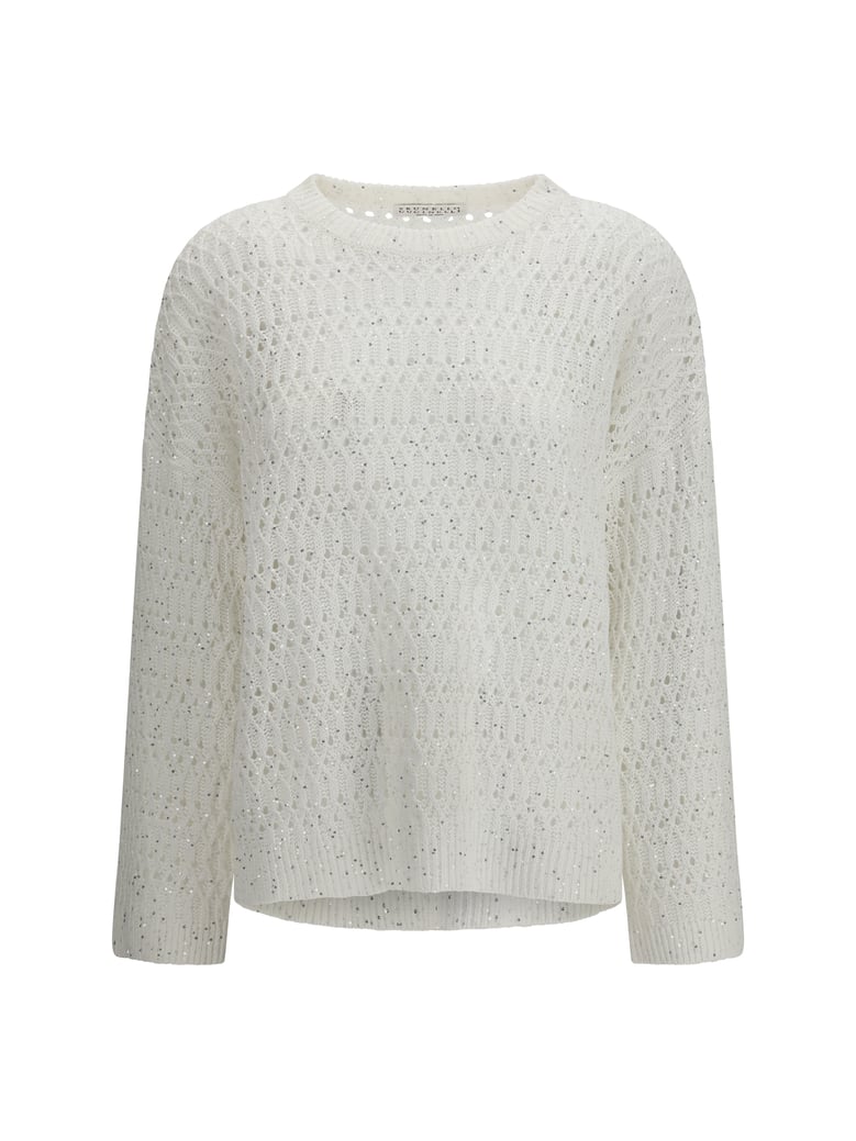 openwork sweater white by Selfnex