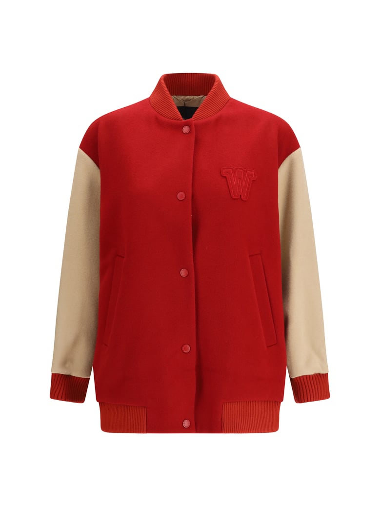 bomber jacket double wool red by Selfnex