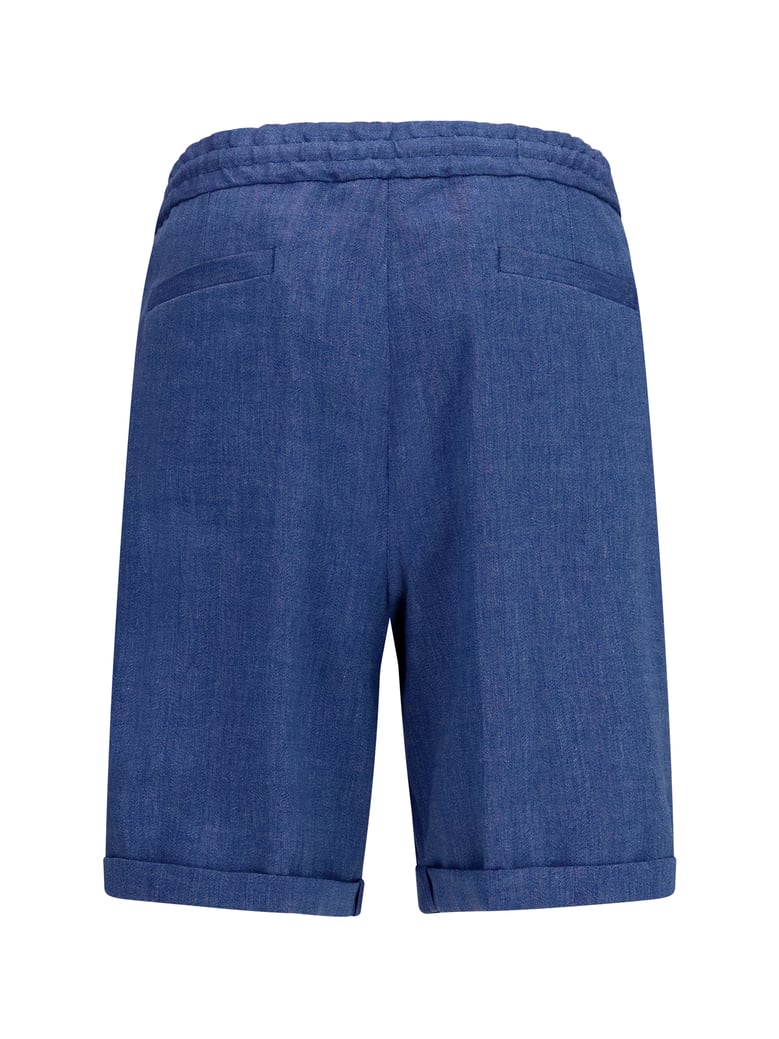 bermuda shorts linen and virgin wool chevron by Selfnex