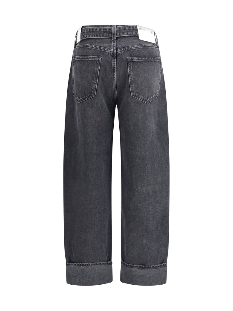 jeans cuffed taper wide arcane black denim by Selfnex