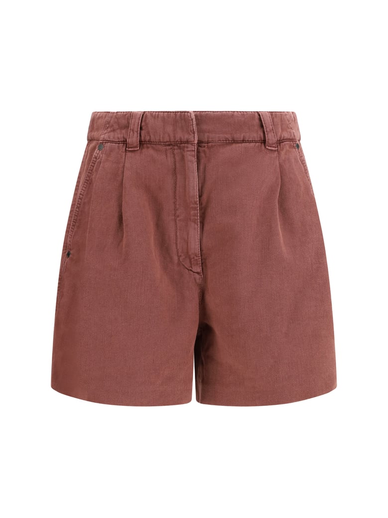linen shorts red pear by Selfnex
