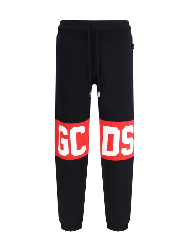 brushed cotton sweatpants black/red by Selfnex