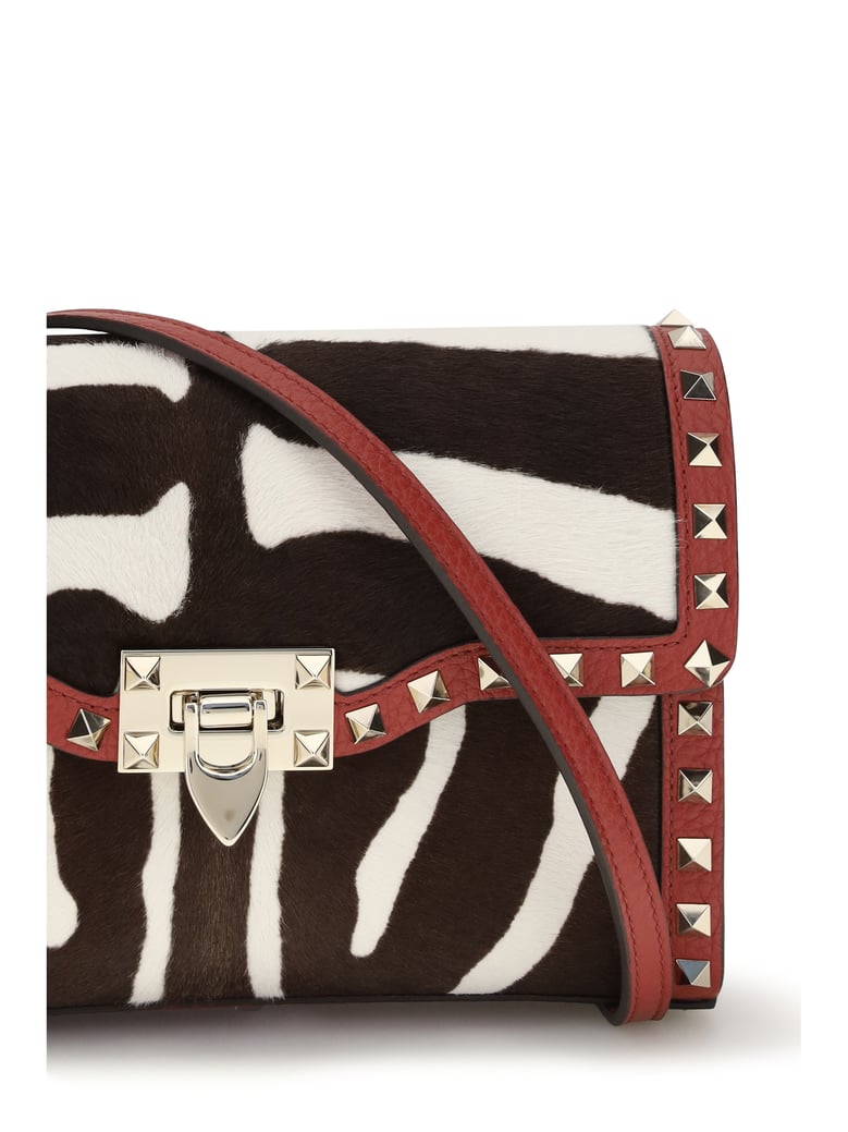 shoulder bag zebra-print white/dark brown/red v by Selfnex