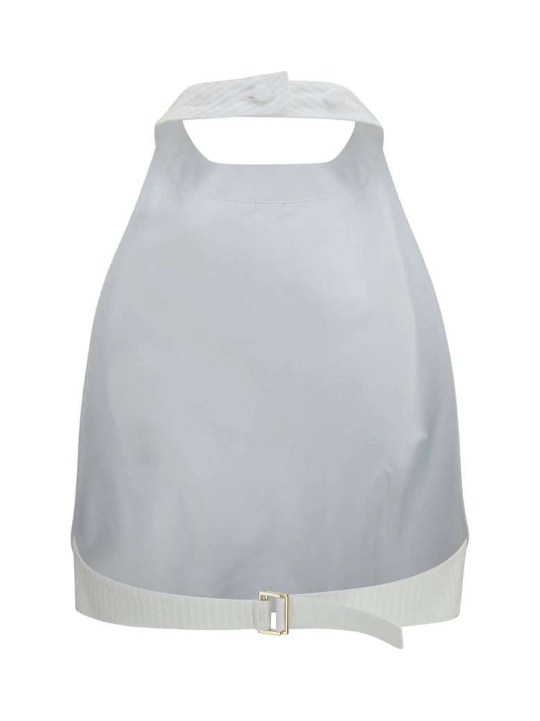 top plastron cotton poplin white by Selfnex