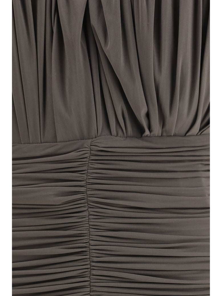 mini dress asymmetrical petal brown by Selfnex