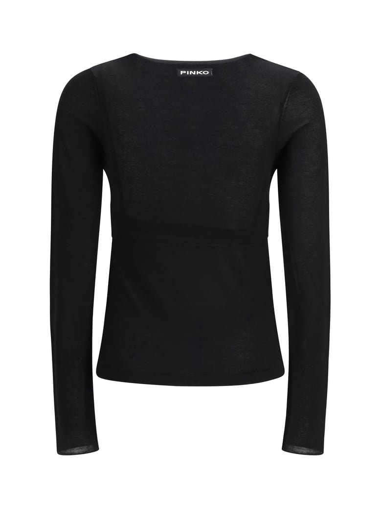 sweater v-open neckline black limousine by Selfnex