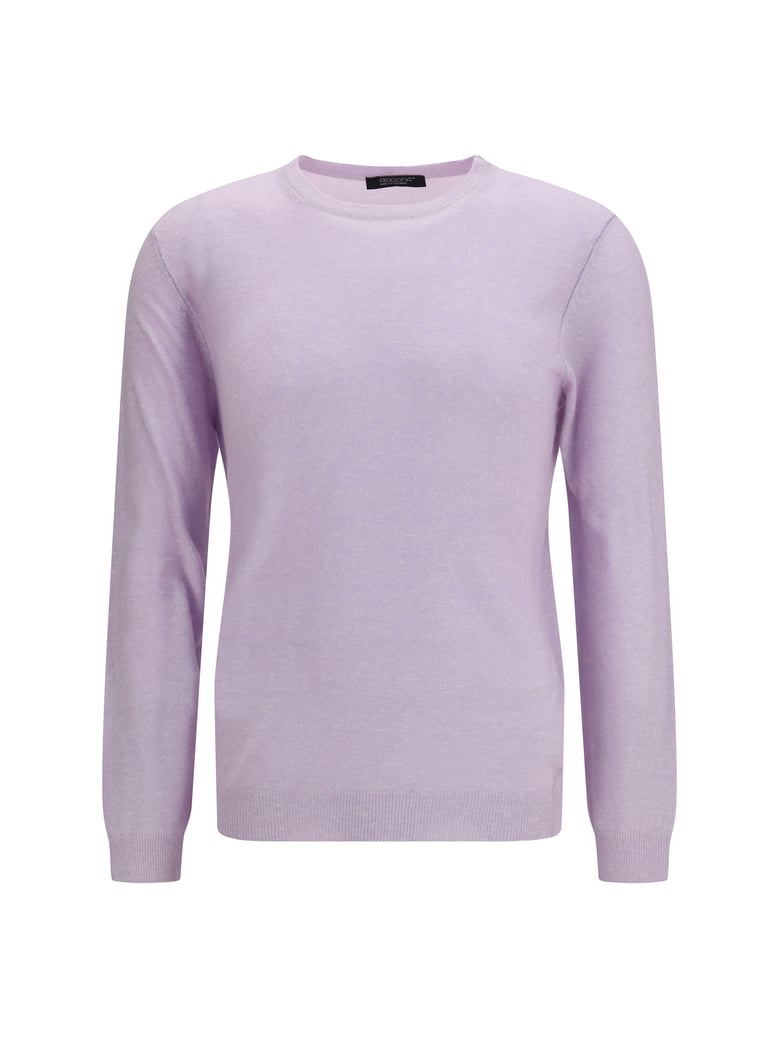 crewneck sweater lilac cashmere-linen by Selfnex
