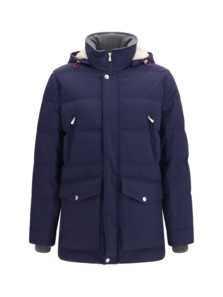 nylon hooded jacket cobalt/pewter by Selfnex