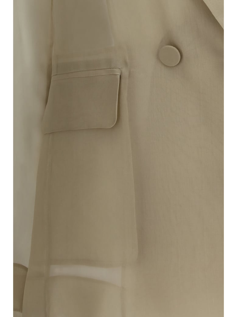 jacket slogan silk organza sand by Selfnex