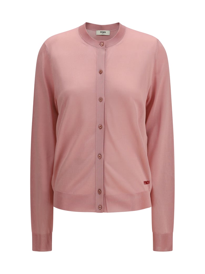 crewneck cardigan viscose pink by Selfnex