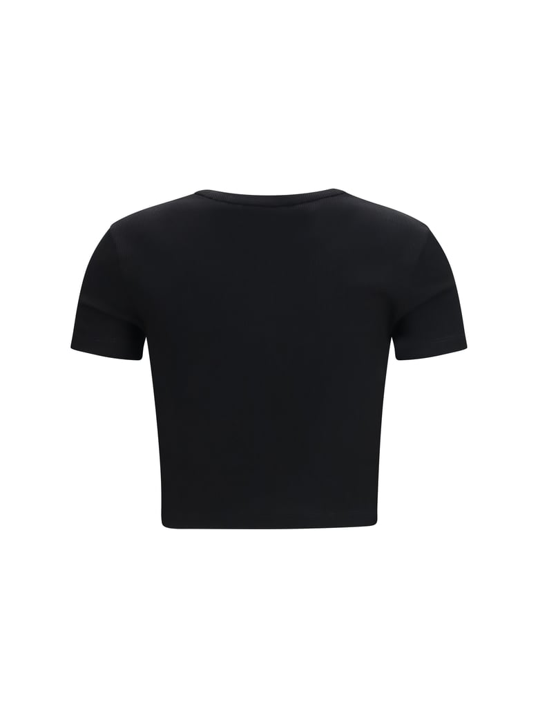 t-shirt cropped ribbed cotton black by Selfnex