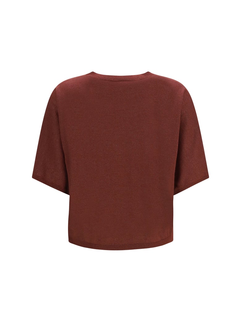 short-sleeve cashmere and silk sweater by Selfnex