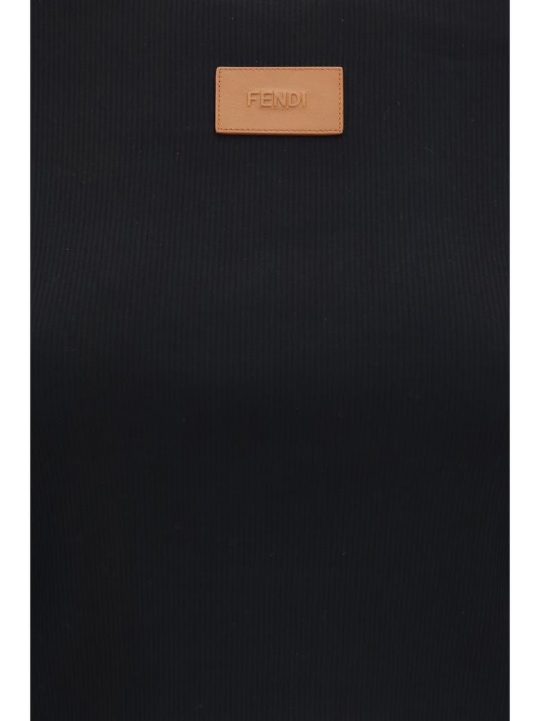 t-shirt cropped ribbed cotton black by Selfnex