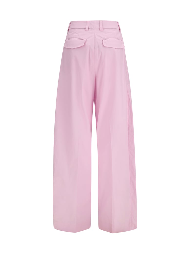 wide-leg cotton pants pink by Selfnex