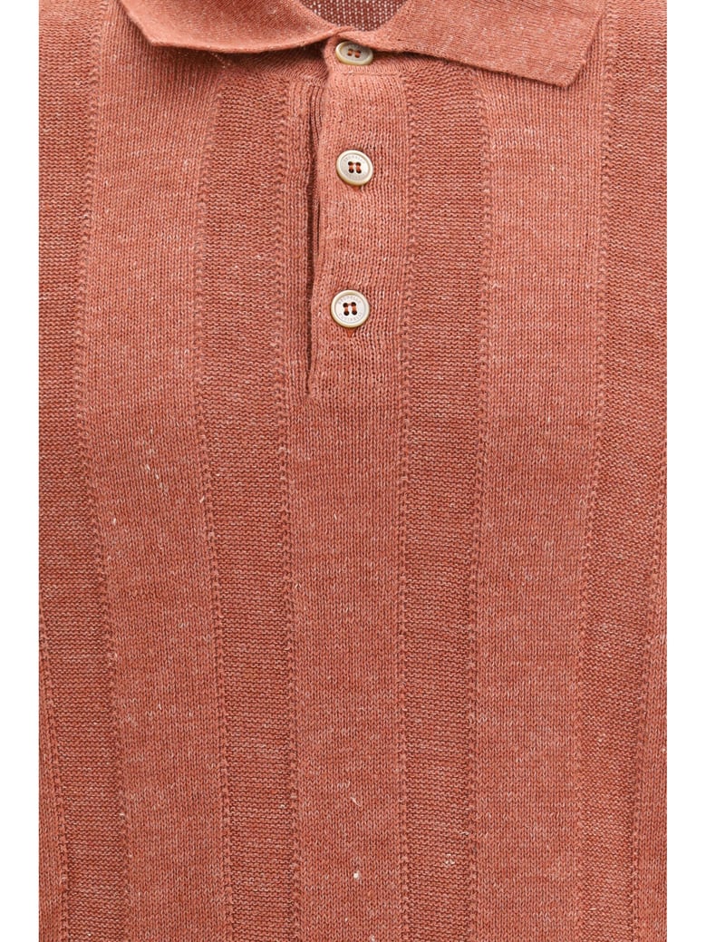 cotton polo sweater peach/beige by Selfnex