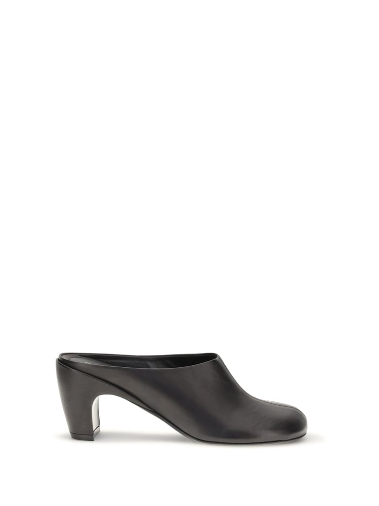 leather mules black by Selfnex