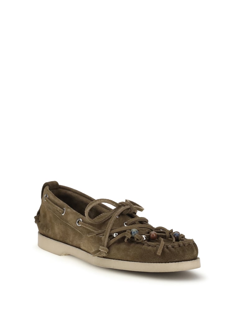 boat loafers khaki calf leather by Selfnex