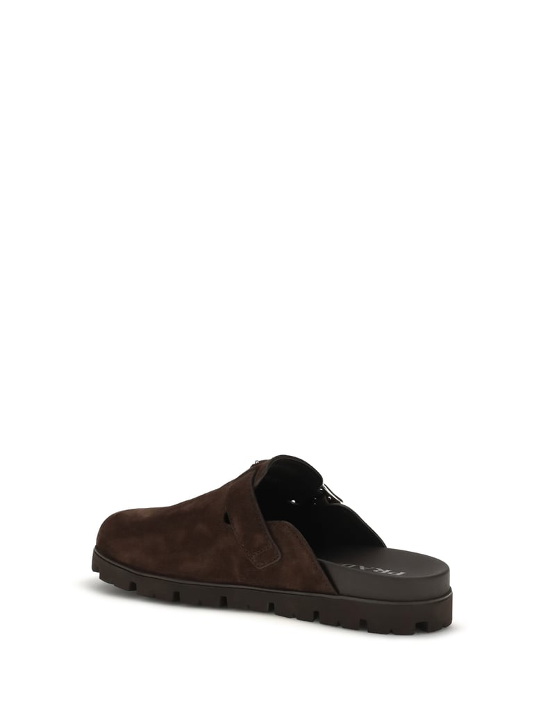 suede mules dark brown by Selfnex