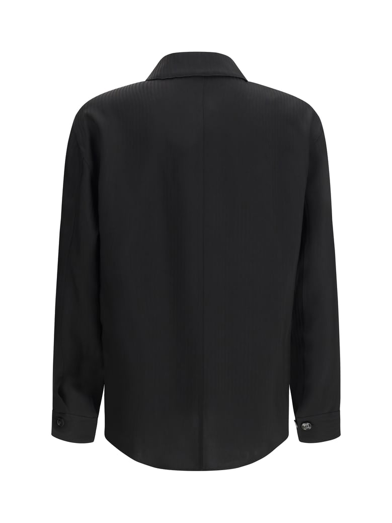 shirt chevron viscose twill black by Selfnex