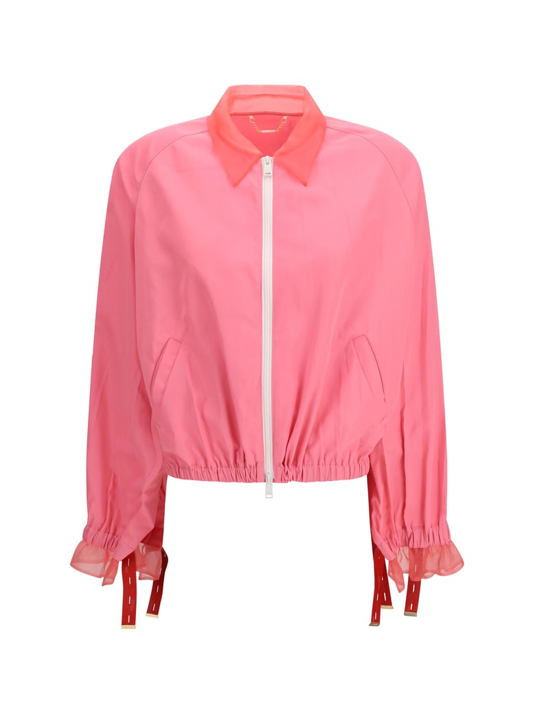 bomber blouson in pink viscose by Selfnex