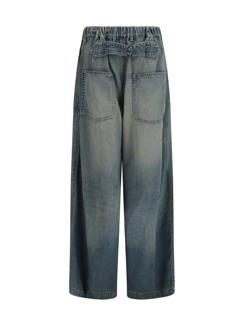 pants wide denim indigo by Selfnex