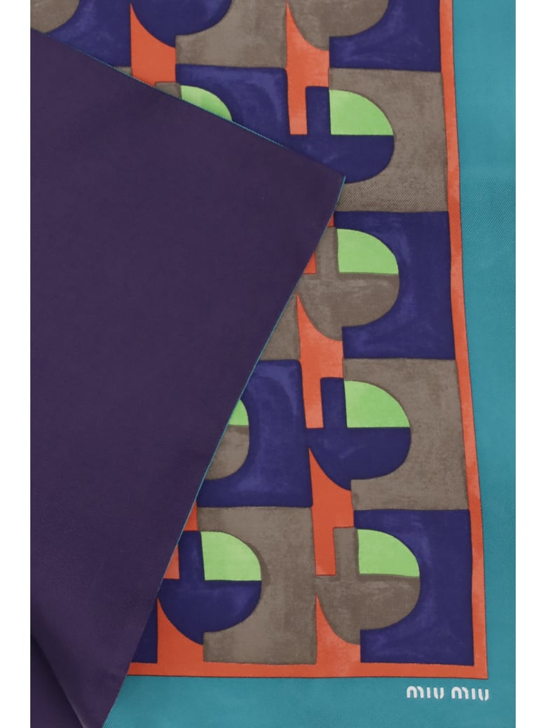 scarf geometric print silk by Selfnex