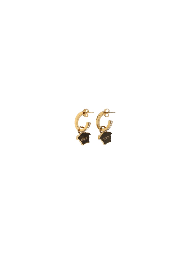 drop earrings medusa head gold crystal by Selfnex