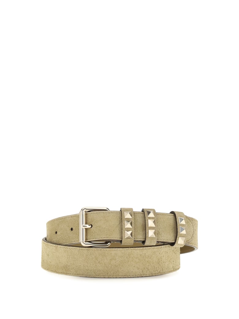 belt rockstud suede havana beige by Selfnex