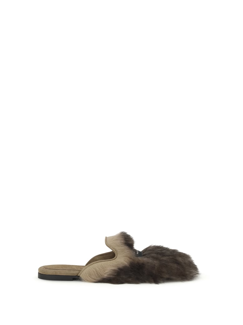 sheepskin mules mahogany by Selfnex
