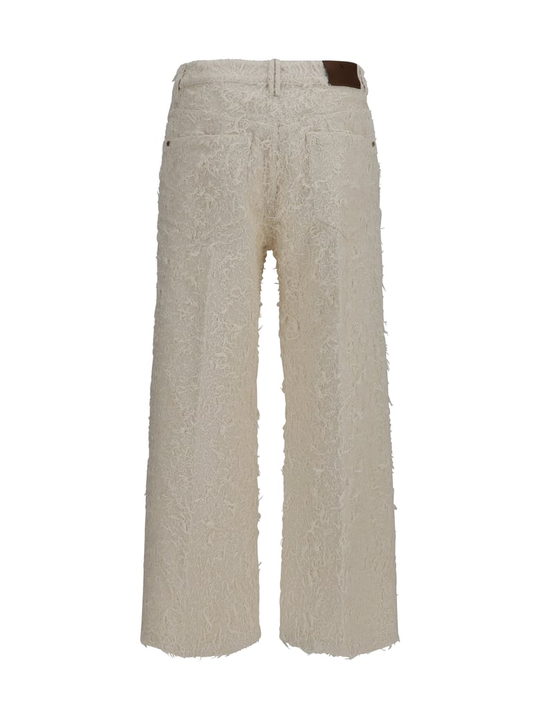 trousers square-leg furry ecru by Selfnex