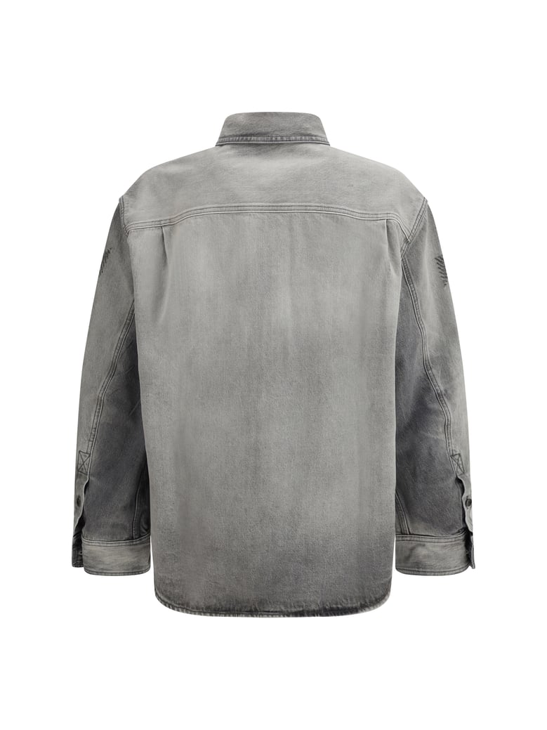 overshirt diag military denim sun-faded grey by Selfnex