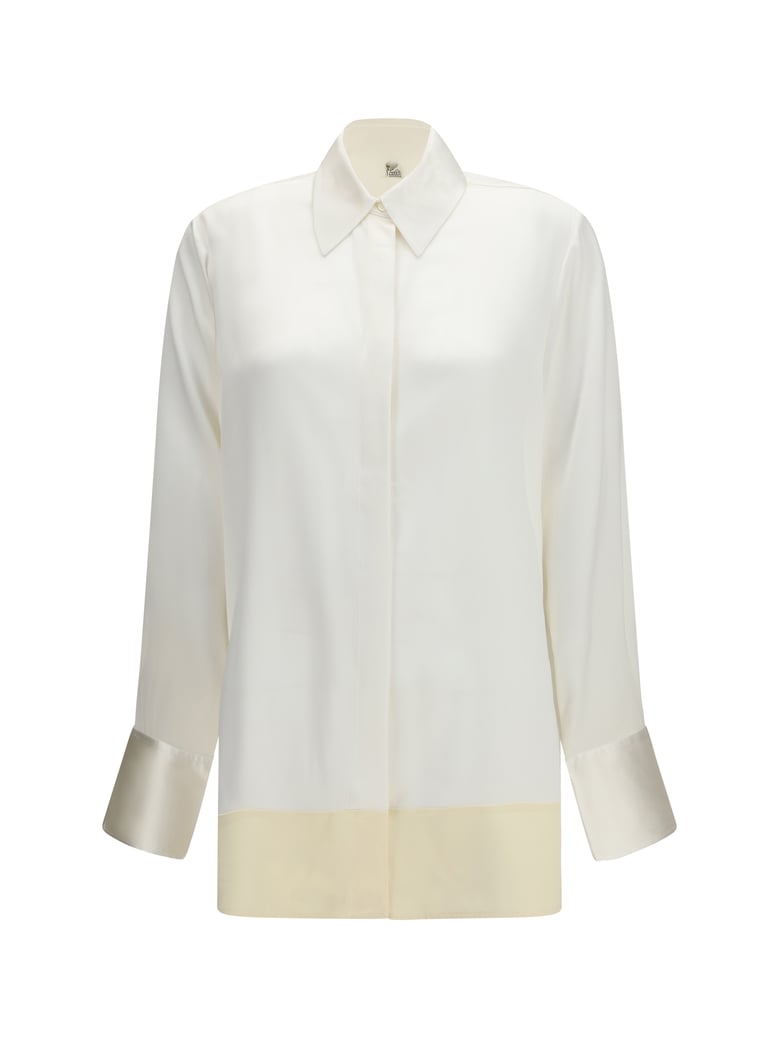 tuxedo shirt soft white satin by Selfnex