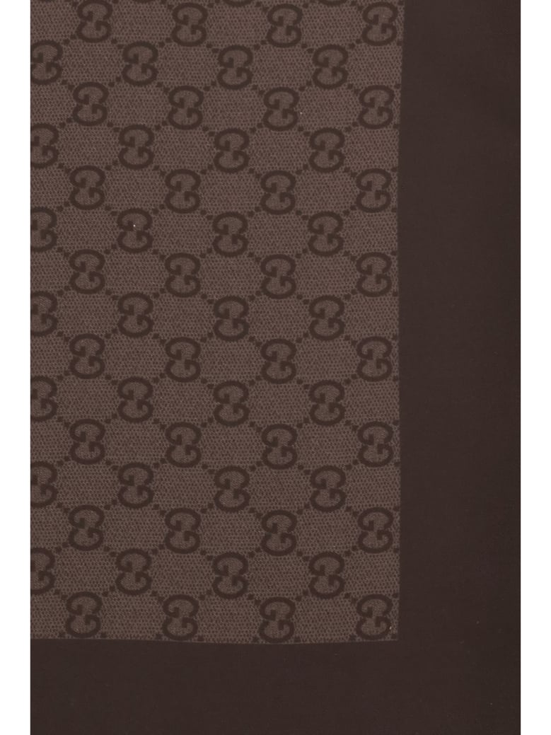 scarf gg silk twill dark brown by Selfnex